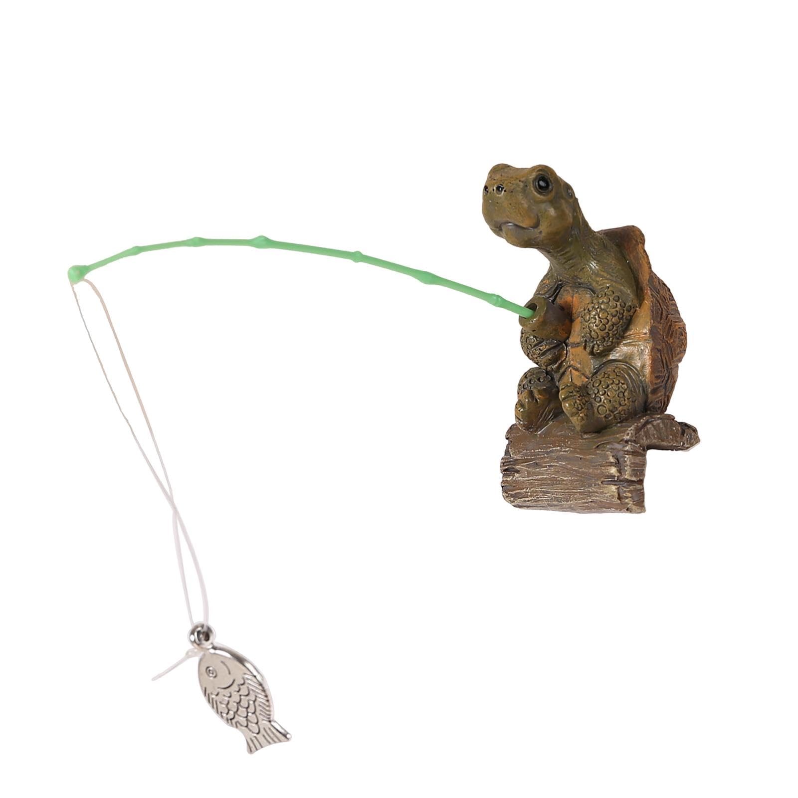 Amazon.co.jp: Pugermering 亀釣りの置物 カメの彫像 動物 彫刻 工芸品